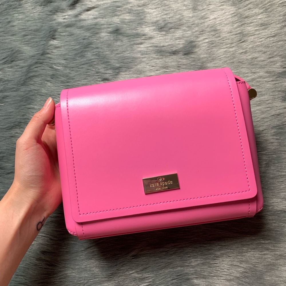 Kate Spade box shoulder bag in bright pink